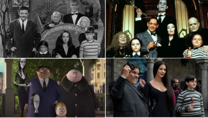 The Addams family photos from old to new. 